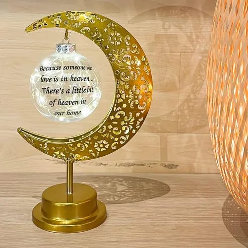 Vista 5 de Besoamo Lámpara conmemorativa de luna, regalos de condolencias por pérdida de un ser querido, regalos de recuerdo de condolencias de duelo