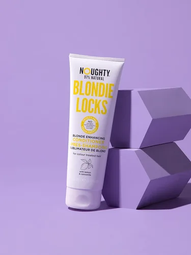 Vista 3 de Noughty Blondie Locks Blonde - Acondicionador potenciador rubio, vegano 97% natural, sin sulfato, sin silicona, sin parabenos, acondicionador