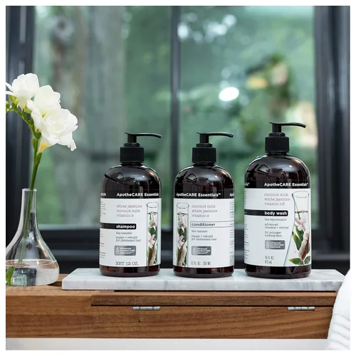 Vista 7 de ApotheCARE Essentials The Mender Acondicionador reparador de cabello dañado, leche de coco, jazmín blanco, vitamina E, 12 onzas