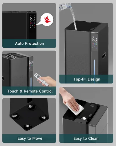 Vista 6 de Mifasol Humidificador de niebla cálida y fría para habitación grande, humidificadores de 5.3 galones/20 litros para el hogar, 1500 pies cuadrados