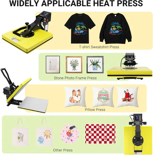 Vista 3 de AKEYDIY Prensa de calor, máquina de prensa de calor deslizante de 15 x 15 pulgadas para camisetas, máquina digital de transferencia de calor