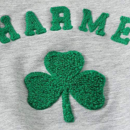 Vista 5 de Seyurigaoka Sudadera verde de trébol de la suerte para niña del día de San Patricio, sudadera con cuello redondo, ropa de primavera para niño pequeño