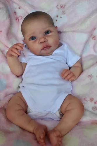 Vista 2 de iCradle Muñecas de bebé Reborn realistas de 20 pulgadas, muñeca recién nacida con peso de silicona suave, hecha a mano, regalo para niños y niñas a
