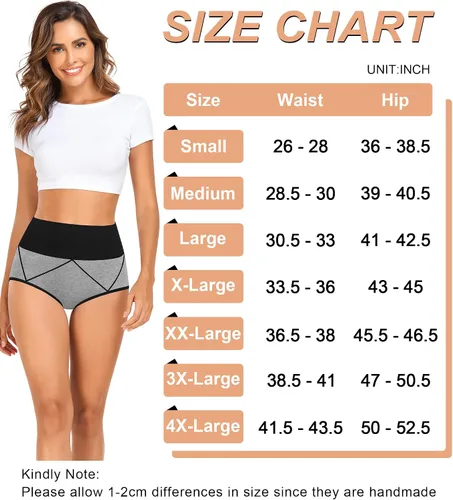 Vista 7 de MISSWHO Ropa interior de algodón de cintura alta para mujer, cobertura completa, suave, de doble capa, con banda en la cintura