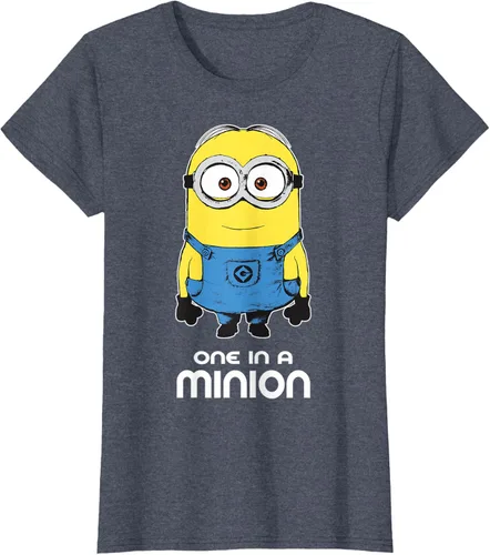 Vista 64 de Despicable Me Camiseta estampada Minions Bob One in A Minion Negro