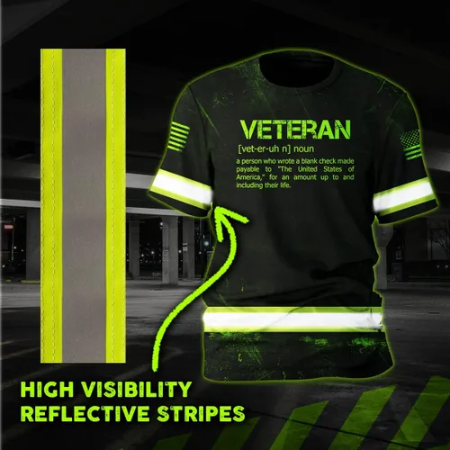 Vista 6 de prizestore Camisa de alta visibilidad para hombres, ropa de trabajo, nombre personalizado bandera de Estados Unidos para trabajadores, corredores