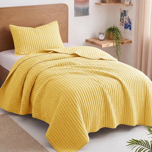 Vista 9 de Exclusivo Mezcla Juego de ropa de cama de edredón acolchado a rayas beige