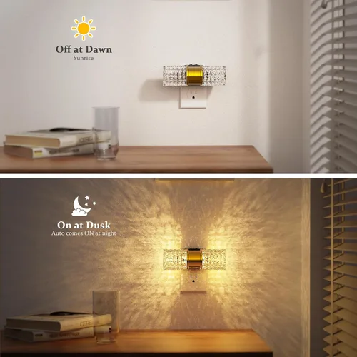 Vista 3 de JandCase luces nocturnas enchufables a la pared, juego de 2 luces nocturnas que cambian de color para niños, luz nocturna LED RGB+3000K con sensor