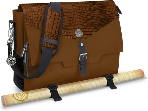 Vista 10 de ENHANCE Collector's Edition RPG Player's Essentials DND Bolsa - Bolsa de mensajero con exterior Dragon Hide que cabe de 2 a 4 libros, carpetas