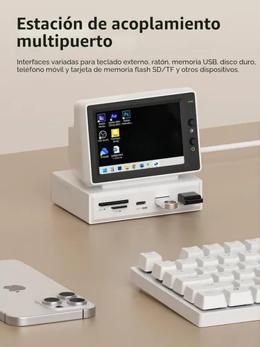 Vista 6 de Hagibis Mini pantalla IPS USB de 3.5 pulgadas con concentrador USB C, monitor USB-C y HDMI, AIDA64, Mini PC, CPU, RAM, HDD, monitor de datos
