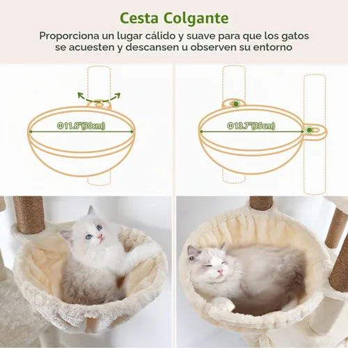 Vista 4 de Globlazer Árbol para gatos resistente, árbol para gatos extra grande de 81 pulgadas para gatos de interior y adultos, torre resistente para gatos