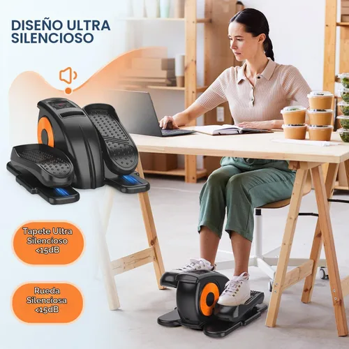 Vista 2 de Under Desk Elliptical Machine for Senior Mini Elliptical Leg Exerciser with Remote Quiet Portable Electric Seated Foot Pedal Exerciser for Home