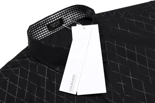 Vista 6 de COOFANDY Camisa de vestir de negocios para hombre, manga larga, casual, ajustada, con botones