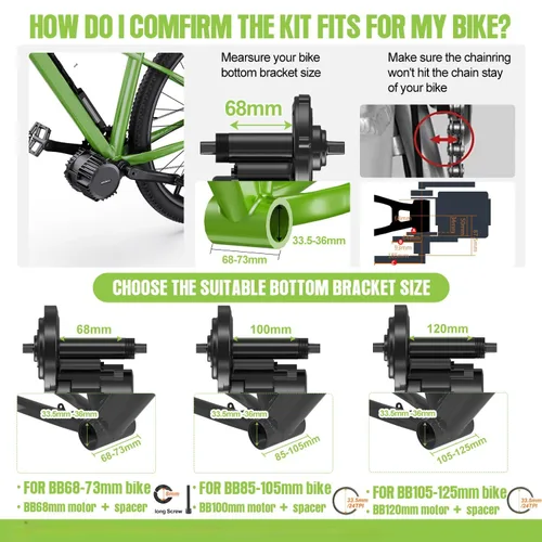Vista 2 de BAFANG BBSHD BBS03 48/52V 1000W kit de conversión de ebike de motor medio con batería de litio de gran capacidad y cargador para hacer tú mismo, kit