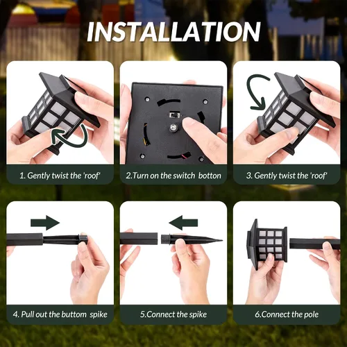 Vista 8 de SOLPEX Luces Solares para Exteriores, Paquete de 12 Luces Solares para Senderos, Luces de Pasarela para Exteriores, Luz de Jardín, Senderos Blanco