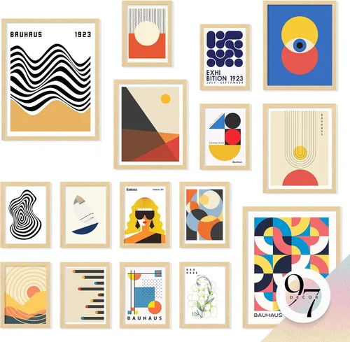 Vista 7 de 97 Decor Póster moderno de Bauhaus – Decoración de pared moderna de mediados de siglo, arte geométrico de mediados de siglo, impresiones abstractas