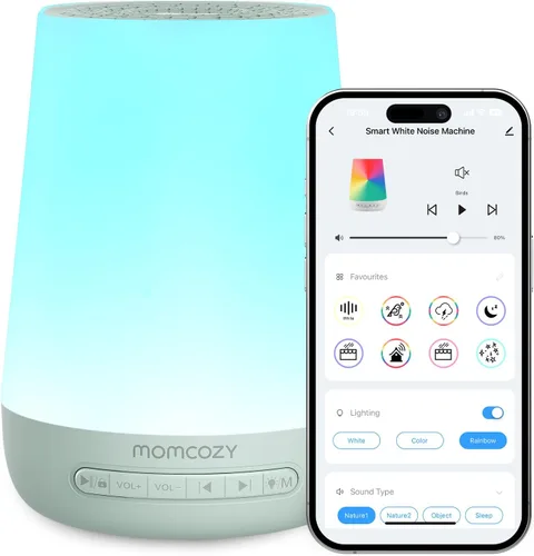 Vista 11 de Momcozy - Máquina de sonido para bebés, máquina de ruido blanco para dormir con luz nocturna, entrenador de sueño para niños pequeños con 34 sonidos