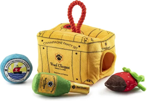 Vista 6 de Haute Diggity Casamuttgos Tequila, Juguetes de felpa para perros de diseñador con silbato interactivo, enriquecimiento estimulante para mascotas