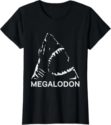 Vista 36 de Camiseta de paleontólogo prehistórico de tiburón gigante Megalodon, Negro