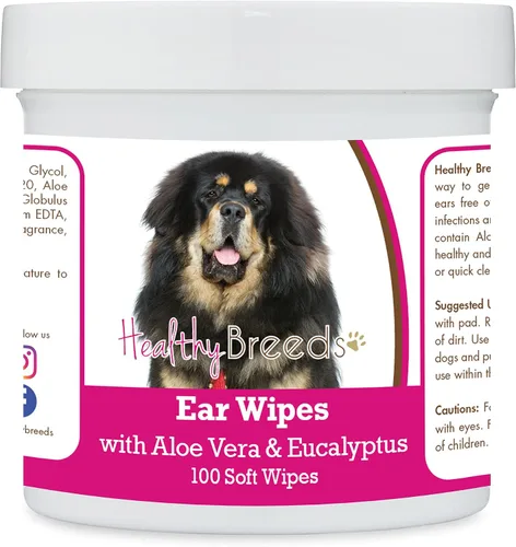 Vista 89 de Healthy Breeds Affenpinscher Toallitas de limpieza de oídos con aloe y eucalipto para perros, 100