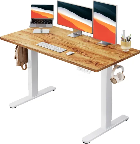 Vista 18 de HUANUO Escritorio Eléctrico de Pie, Superficie de Escritorio de Una Sola Pieza de 40" x 24", Escritorio de Computadora de Altura Ajustable, 4 Negro