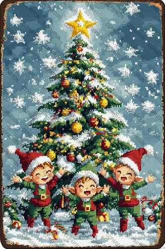 Vista 8 de CCPARTON Carteles de Feliz Navidad Graciosos Cartel de Hoja de Estaño para Decoración del Hogar Interior Jardín Patio Exterior Porche 8x12 Pulgadas