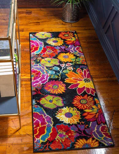 Vista 16 de Unique Loom Lyon Collection Kennedy - Alfombra ovalada (2 pies 2 pulgadas x 3 pies 1 pulgada, color negro/verde)