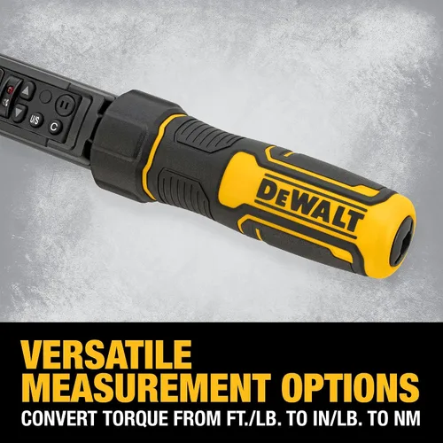 Vista 3 de DEWALT Llave dinamométrica digital, accionamiento de 1/2 pulgada, 50-250 FT-LB, con estuche de almacenamiento (DWMT17060)