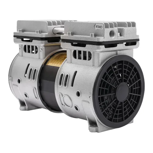 Vista 4 de Bomba de vacío de 370 W/110 V, bomba de aire de vacío de pistón sin aceite de gran flujo para máquina laminadora automática, flujo de aire de 100