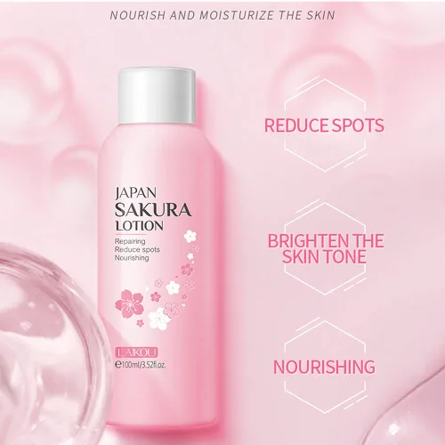 Vista 3 de Sakura Loción facial Esencia hidratante para poros retráctiles cuidado diario, loción de tóner hidratante reparadora crema facial suero de vitamina
