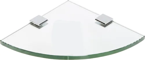 Vista 3 de Spancraft Vidrio redondo de 6" con abrazadera cuadrada, soporte de níquel cepillado