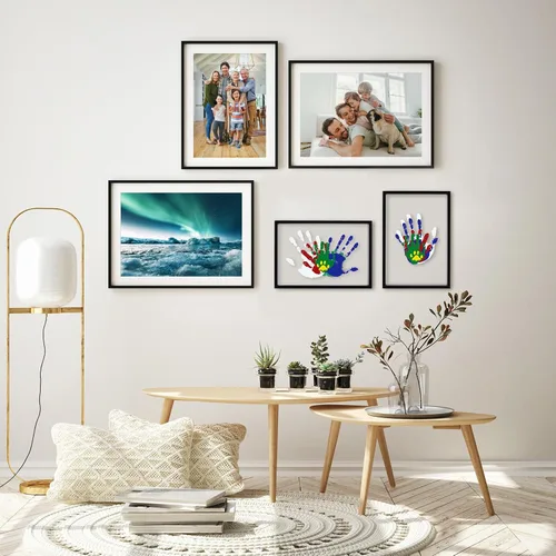 Vista 5 de Kit de Impresiones de Manos Familiares Guanshiya, Marco de Madera para Arte DIY para Noche Familiar, Regalos para Nuevos Padres, Regalos de Negro