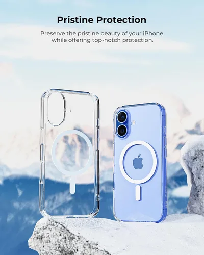Vista 4 de Crystal Fit - Funda magnética transparente para iPhone 16, compatible con MagSafe, antiamarilleo, funda protectora delgada (para iPhone 16)
