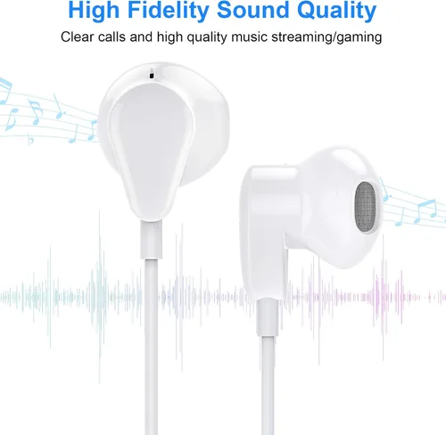 Vista 2 de Auriculares USB C para iPhone Air 17 Pro Max 16 16e 15 Plus para Samsung S25 S24 S23 FE S22 S21 A17 Galaxy Z Flip Type C Auricular con control