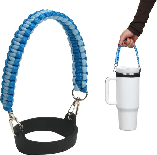 Vista 7 de Wongeto Correa con Asa para Botella de Agua - Compatible con Botella de Agua Stanley - Asa de Paracord para Accesorios de Vaso Stanley