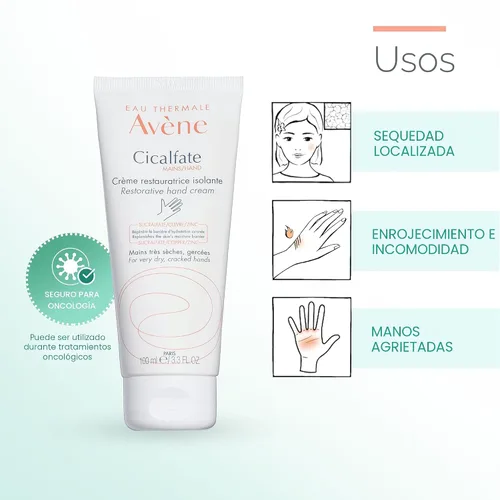 Vista 5 de Avène Crema de manos Cicalfate, loción nutritiva intensa para manos secas y agrietadas, 3.3 onzas