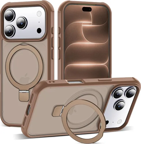Vista 123 de SKYLMW - Funda compatible con iPhone 11 de 6.1 pulgadas, con soporte magnético invisible tipo anillo, funda translúcida de grado militar, compatible