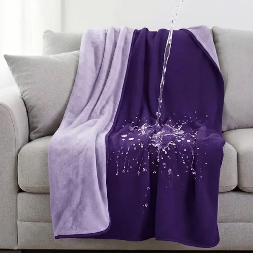 Vista 9 de Tisancy Manta impermeable para cama, sofá, 40 x 60 pulgadas, reversible y lavable, tapete impermeable de vellón y franela, resistente al agua