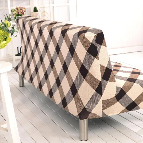 Vista 4 de Cornasee Funda Elástica a Rayas para Sofá Cama Funda de Futón, Fundas Completas para Sofá Plegable sin Brazos Protector de Muebles, Lavable a