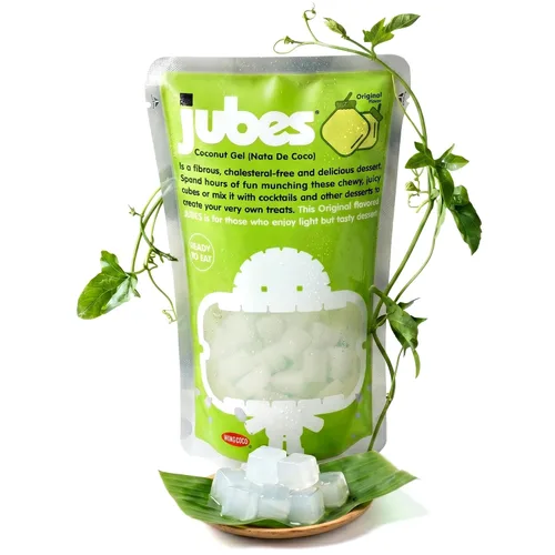 Vista 12 de Jubes Grape Nata De Coco Jelly Cubes 12.7 oz – Cubos de jalea de coco de uva para sagú – Gel de coco en ingredientes de jarabe para té de frutas
