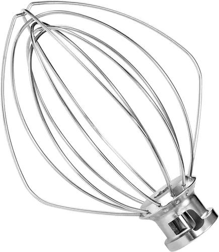 Vista 5 de K5A - Batidor de acero inoxidable para batidora KitchenAid de 5 cuartos de galón, acero inoxidable 18/8, resistente, accesorio de 6 cables para K4