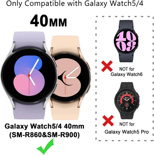 Vista 2 de Paquete de 16 unidades de protector de pantalla para reloj YUVIKE compatible con Samsung Galaxy Watch 5/4 40mm, funda suave TPU con destellos