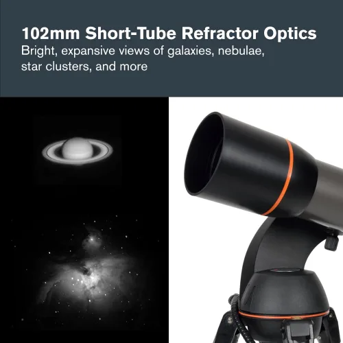 Vista 4 de Celestron - NexStar 102SLT Telescopio Computarizado - Compacto y Portátil - Diseño Óptico de Refractores - Tecnología SkyAlign - Control de Mano