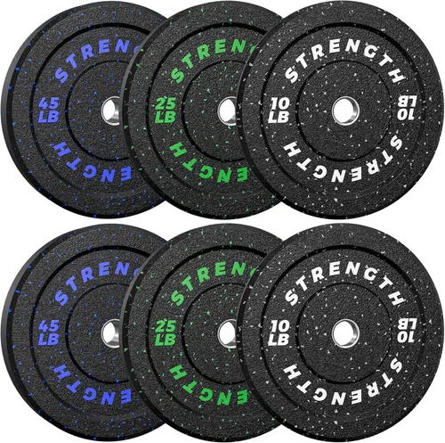 Vista 14 de XDDIAS Placas de parachoques de 2 pulgadas, juego de discos de peso olímpicos de goma para entrenamiento de fuerza en el gimnasio en casa, 20-260