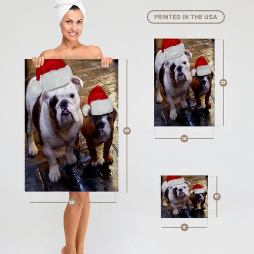 Vista 5 de 3dRose English Bulldog Christmas Wearing 11x12 Wash Cloth for Face and Body
