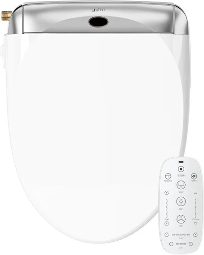 Vista 13 de LEIVI Asiento de inodoro eléctrico con control remoto inalámbrico y panel lateral, múltiples modos de pulverización, asiento con calefacción