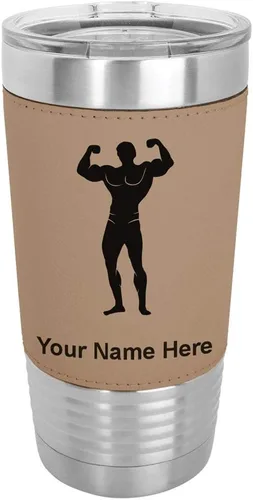 Vista 18 de LaserGram Personalized 20oz Tumbler, Bodybuilder (Baseball Style)