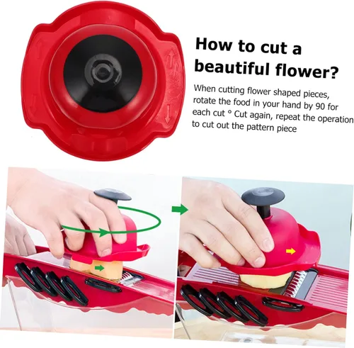 Vista 6 de KICHOUSE Soporte de seguridad alimentaria Mandolina Slicer Rallador de Dedo Resistente Protector de Dedo Vegetal Queso Rallador Multifuncional