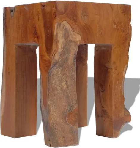 Vista 8 de Taburete rústico de madera de teca, mesita de noche, taburete para sala de estar, dormitorio, decoración de muebles del hogar, 11.8 x 11.8 x 15.7