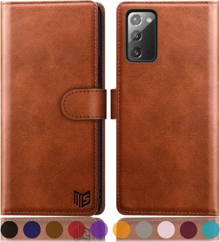 Vista 8 de SUANPOT Funda de piel tipo cartera para Samsung Galaxy Note 20 5G de 6.7 pulgadas con bloqueo RFID, tarjetero para tarjetas de crédito, funda